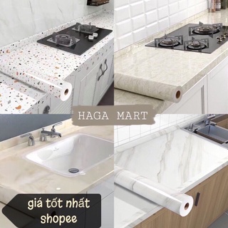 [HagaMart] 1m Decal vân đá dán bếp, giấy dán bếp cách nhiệt chống thấm tốt, dễ lau chùi SẴN KEO