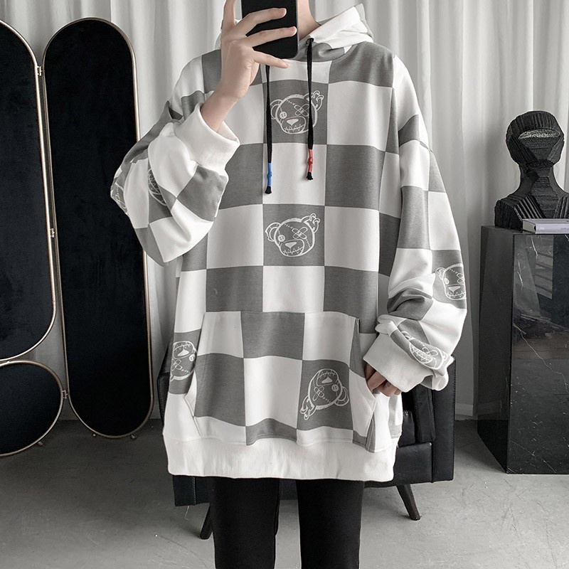 Áo hoodie in chữ thời trang Hàn Quốc cho nam