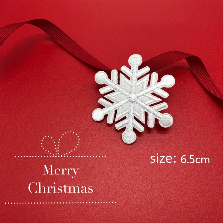 Sticker Ủi Thêu Hình Bông Tuyết Giáng Sinh Dán Lưng Áo Khoác