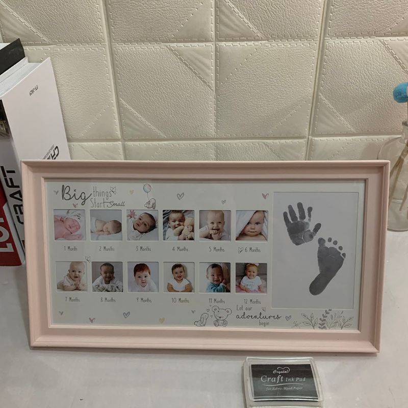 Khung Ảnh Kỷ Niệm 12 Tháng Tuổi In Dấu Chân Tay Cho Bé Sơ Sinh