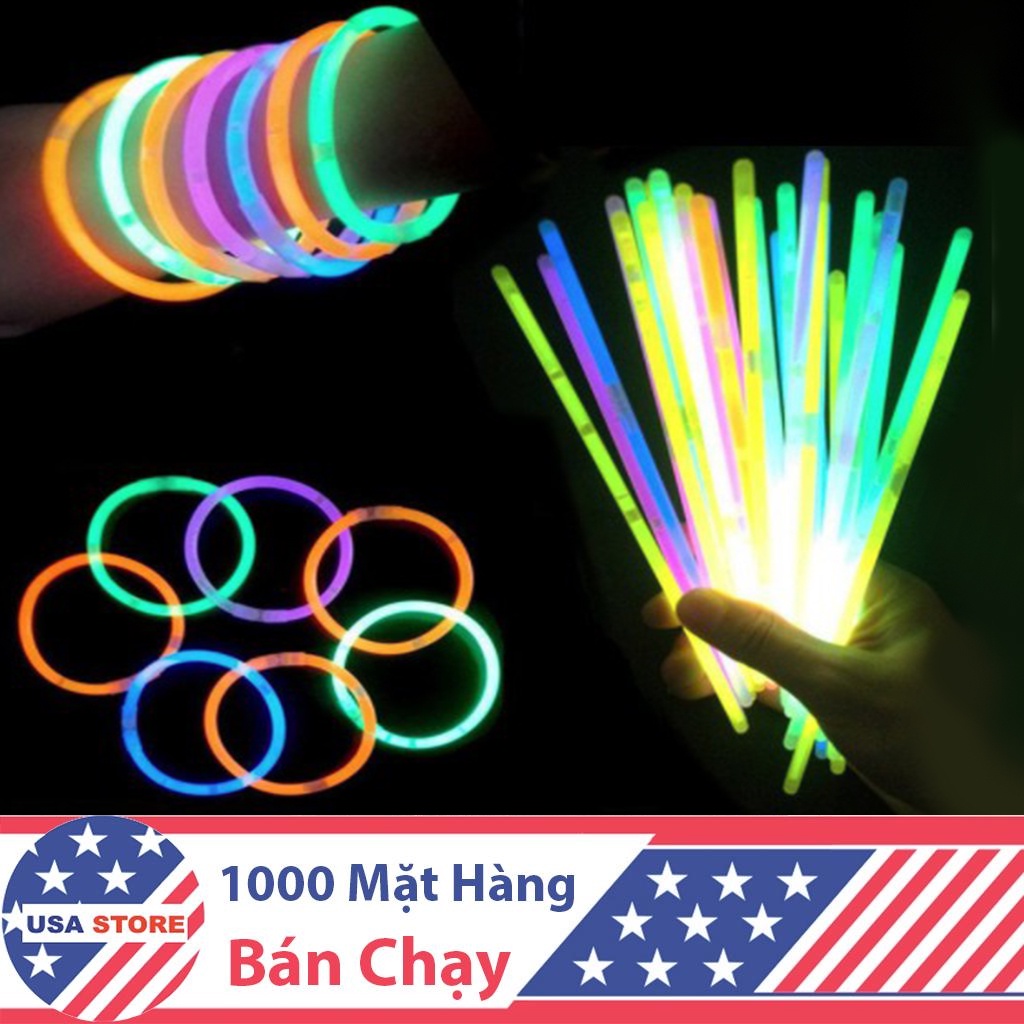 TREND Que Vòng Tay Dạ Quang Phát Sáng Trong Bóng Tối Nhiều Màu Sắc Tươi Tắn Rực Rỡ