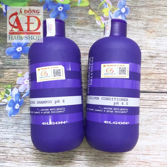 [Chính hãng] [Siêu rẻ] Dầu gội khử vàng Elgon Silver shampoo cho tóc bạch kim Ý 300ml | BigBuy360 - bigbuy360.vn