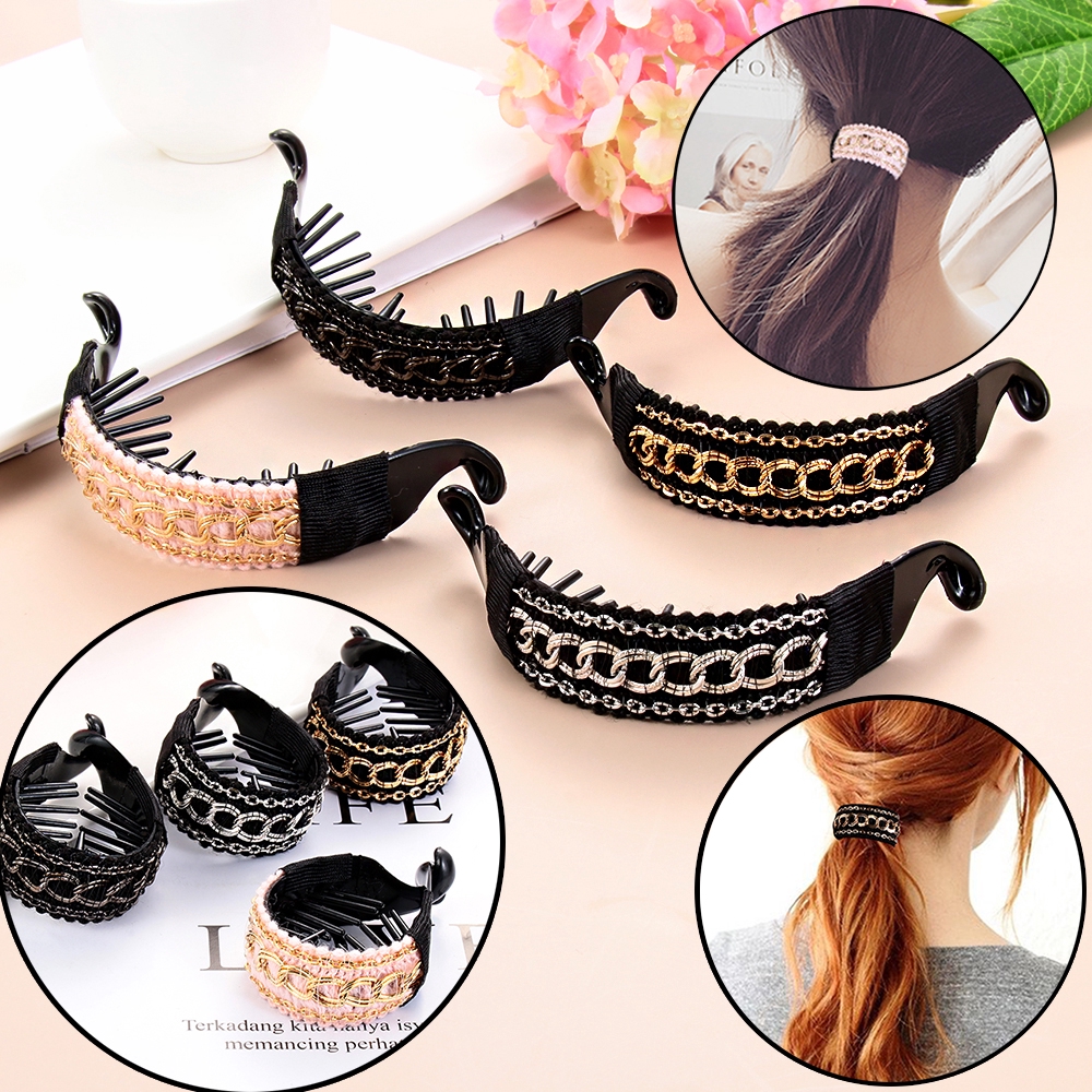 Kẹp tóc giữ đuôi ngựa tạo kiểu thời trang làm đẹp cho nữ