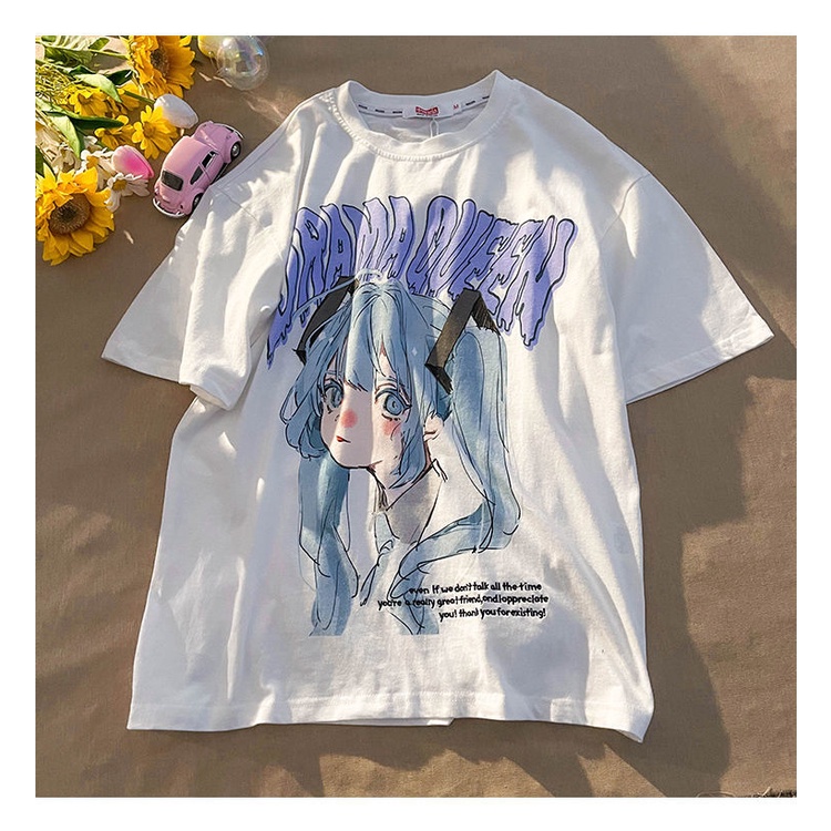 Áo Thun Tay Ngắn In Hình Hatsune Miku 3D Phong Cách Hip Hop Thời Trang Cho Nam Và Nữ C091-17