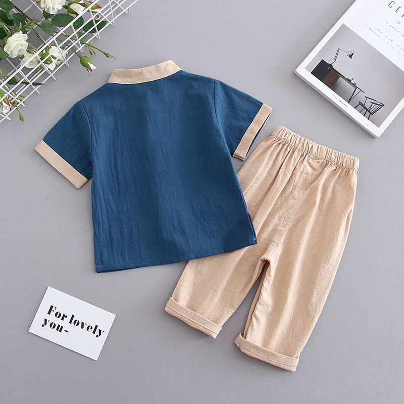 Bộ quần áo tay ngắn phong cách Trung Hoa mừng năm mới dành cho trẻ em