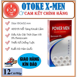 Bao cao su Powermen Longer Plus type kéo dài thời gian hộp 12 chiếc