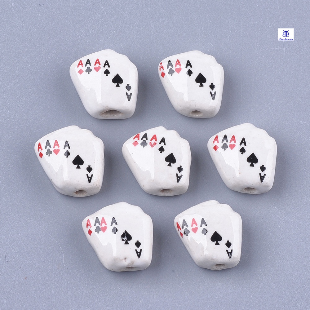 Hạt xâu bằng sứ nhiều hình dáng 16x15x8mm lỗ xâu 1.6mm dùng để làm đồ thủ công