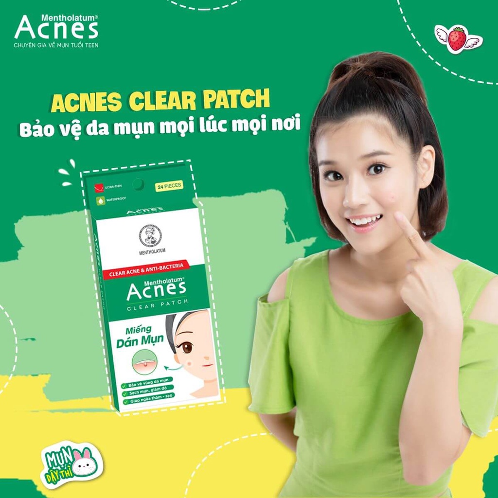 Miếng Dán Mụn Acnes Clear Patch, giảm mụn sưng đỏ, mụn bọc, kháng khuẩn, ngừa sẹo, 24 miếng dán - Trung Đông Pharmacy