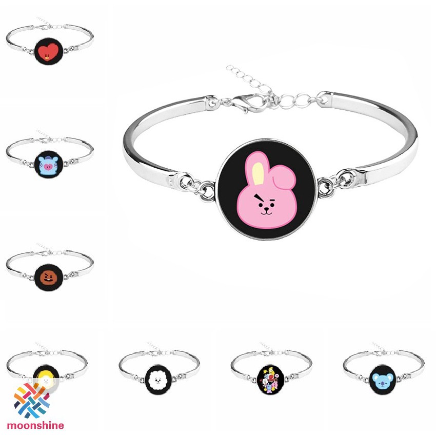 Vòng Tay Kim Loại Mặt Hình Các Nhân Vật Bt21 Của Bts