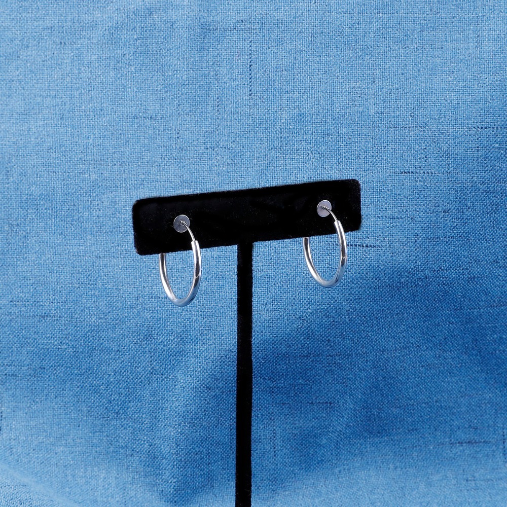 Khuyên tai tròn nhỏ chất liệu inox màu vàng đen 10 / 12 / 14 / 16 / 18 / 20mm dành cho nam và nữ