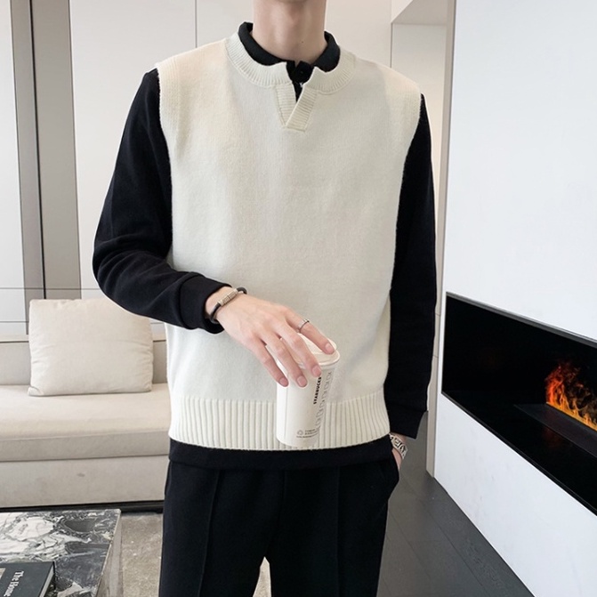 Áo Khoác Ghi Lê Cổ Chữ V Màu Trơn Đơn Giản Thời Trang Dành Cho Nam Nữ Simple Fashion áo vest nam bigsize Hàn Quốc áo cardigan nam from rộng