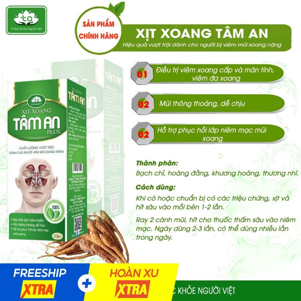 [CHÍNH HÃNG]Xịt Xoang Tâm An