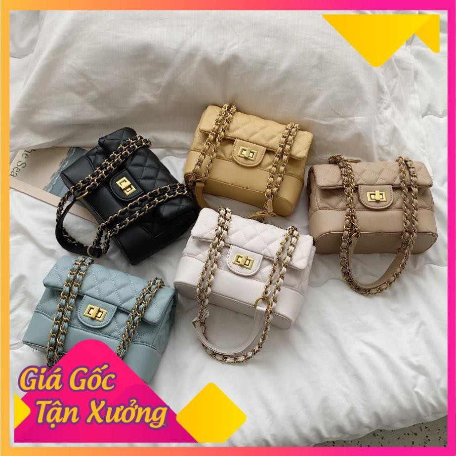 Túi xách nữ đeo chéo trần trám khóa ngang siêu sang - T1092