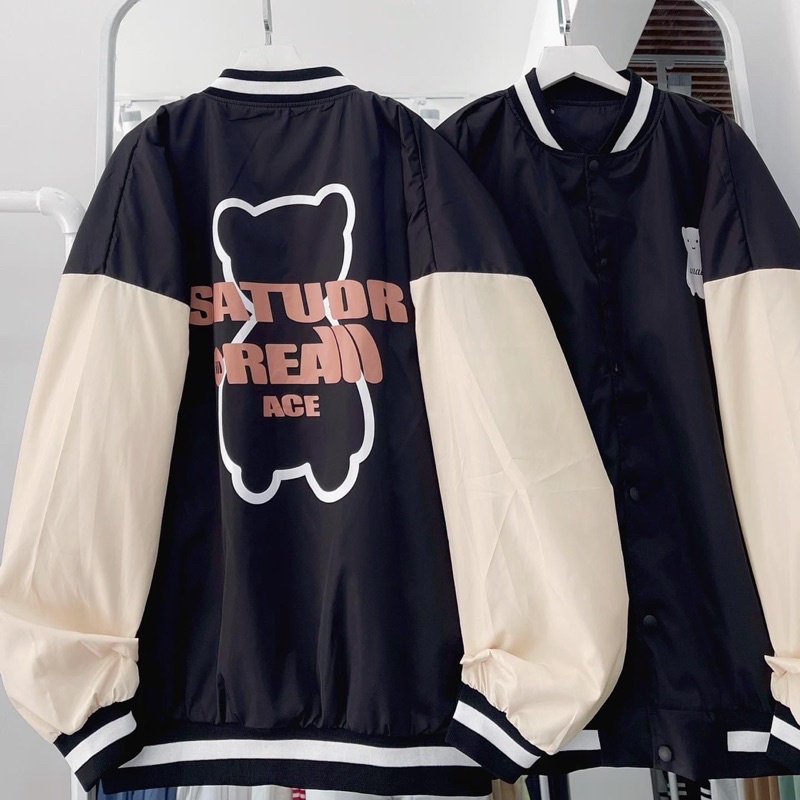 Áo Bomber Nỉ Ngoại Unisex, Áo Khoác Thu Đông Freesize Ulzzang Hot