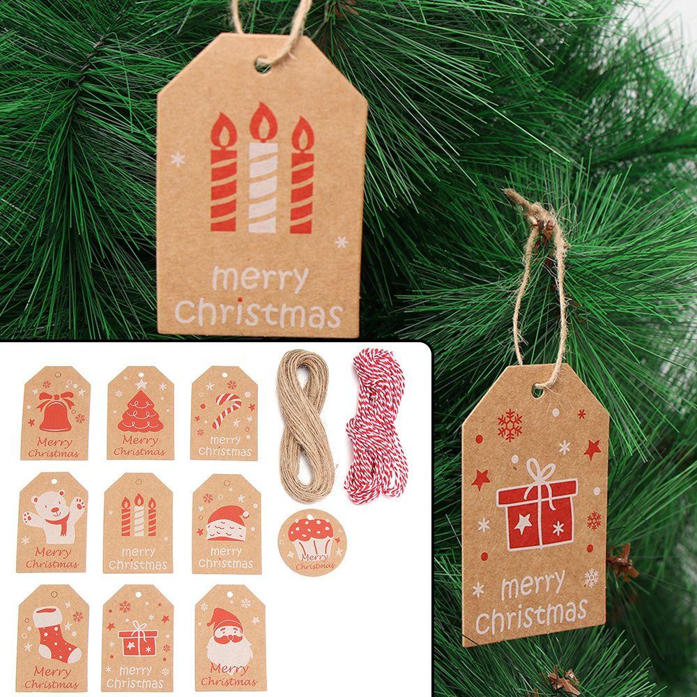 Set 100 Nhãn Giấy In Hình Ông Già Noel Trang Trí Quà Tặng Giáng Sinh Mới