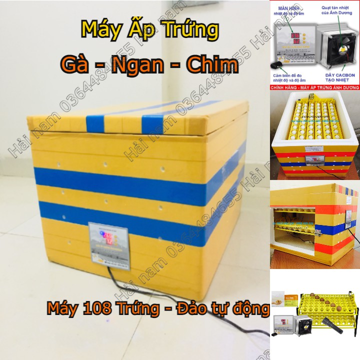 Máy ấp trứng Gà - Ngan - Vịt - Chim bồ câu - Máy đảo tự động - Ấp nở hiệu quả cao . Bảo hành 1 năm sử dụng