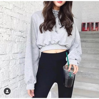 Áo Hoodie Croptop bo gấu tay thụng rộng siêu xinh - by SugarG