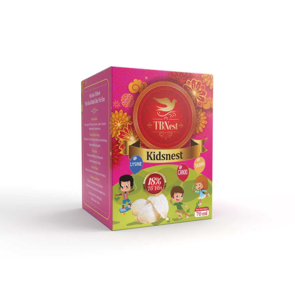 Nước Yến Sào TBNest Chưng Hồng Sâm - Đường Phèn - Đường Isomalt - Kidnest (Hũ 70ml)