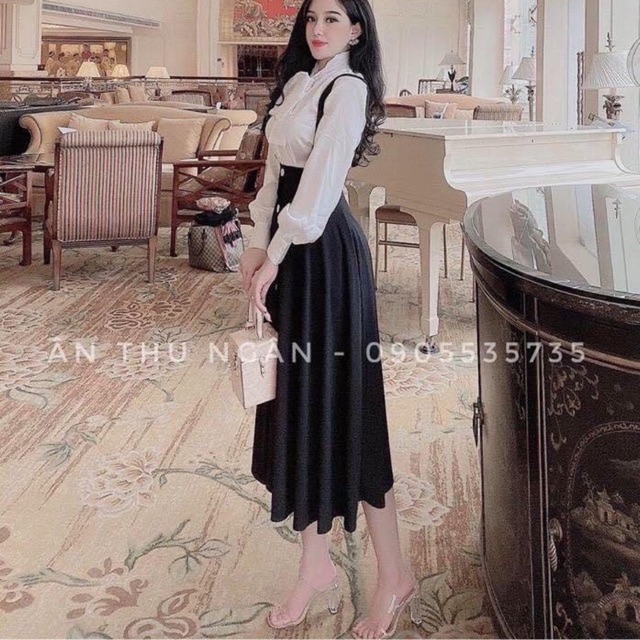 Set yếm dài áo so mi
