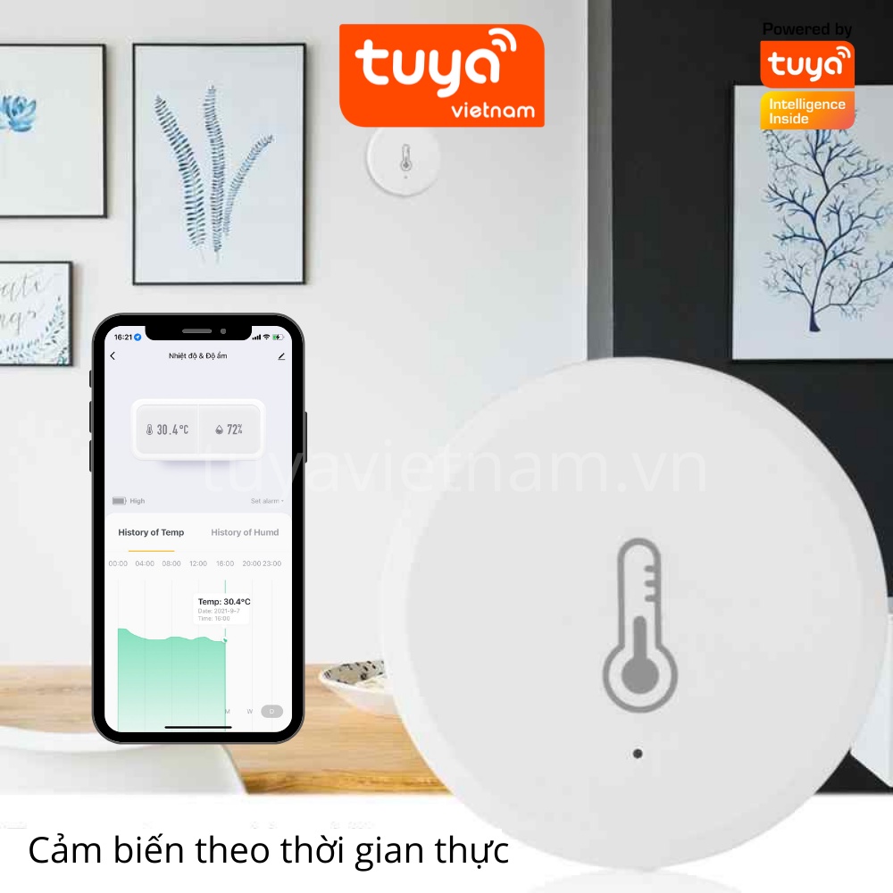 Cảm Biến Nhiệt Độ - Độ Ẩm Thông Minh TUYA, Zigbee 3.0, Độ Nhạy Cao, Nhiệt Độ -20 Đến 70 Độ, Độ Ẩm 10-90% Smartlife