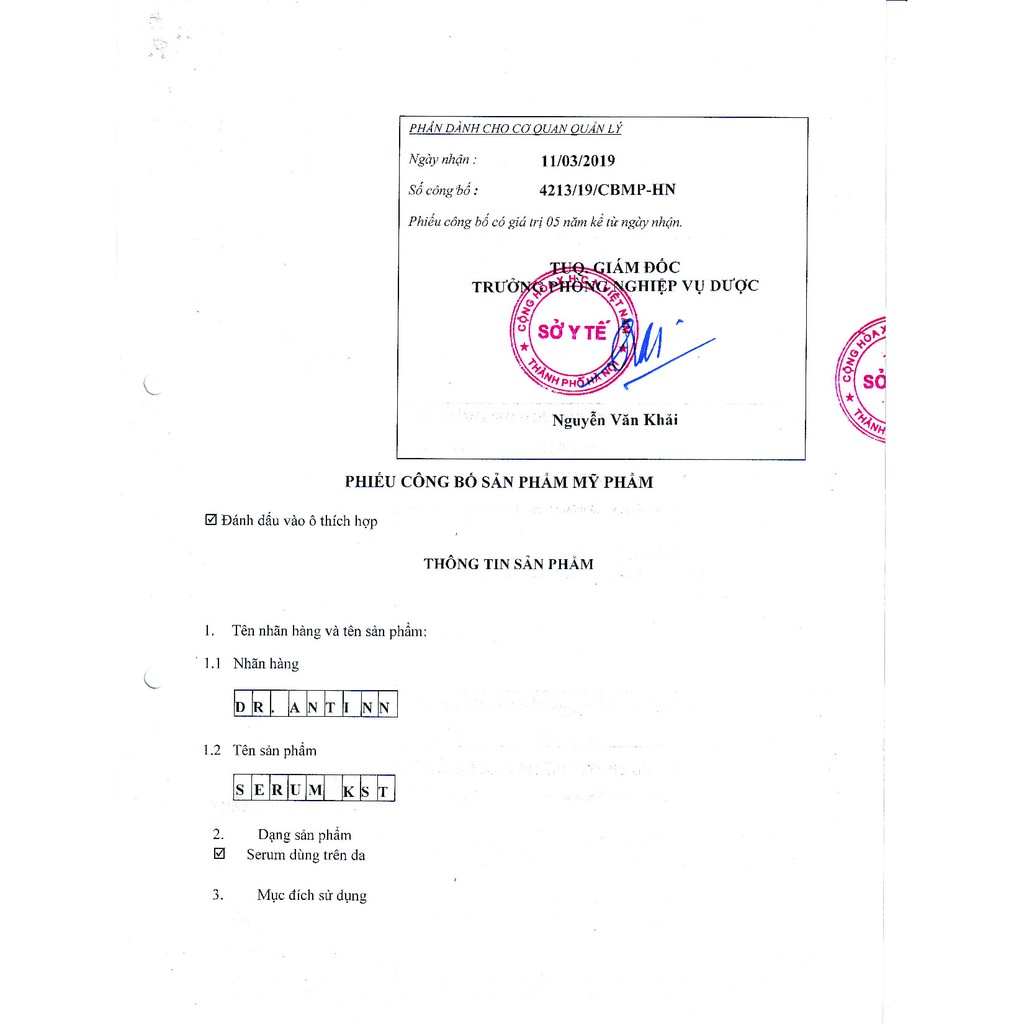 Serum chăm sóc da Mụn (Serum KST) Dr.Antinn | Hathor Beauty (Kim Thiên Hoa)