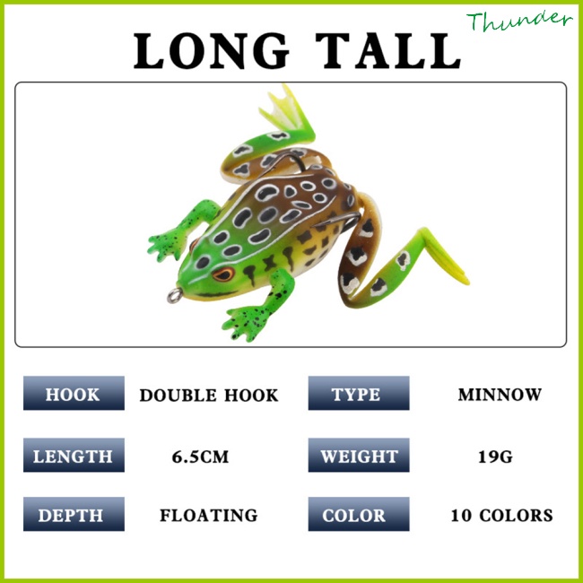 Thunder 6.5cm19g Frog  Lure   Fishing    Lures Artificial Soft Bait Fake Bait Freshwater Fishing Tackle