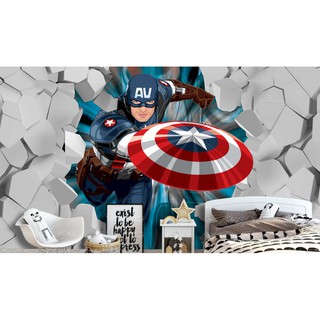 Tranh dán tường 3D siêu anh hùng BINBIN TB42 (Kích thước : tuỳ chọn)