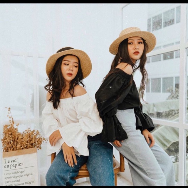 Áo trễ vai trắng của milinaa.clothing