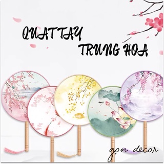 Quạt tròn cổ trang Trung Hoa, quạt cổ trang trang trí Trung Thu độc đáo - Gọn Decor