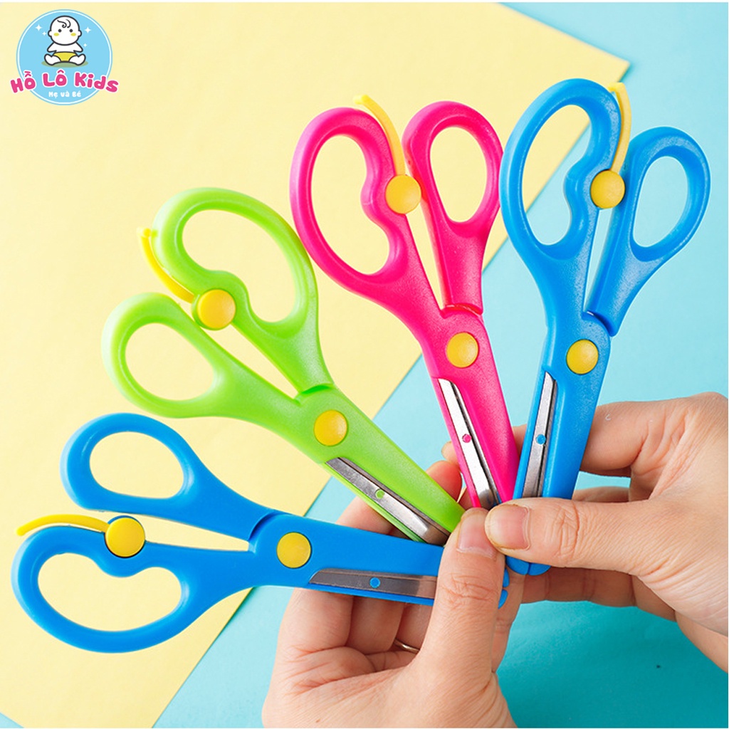 Kéo thủ công cho bé tập cắt giấy, kéo an toàn cho bé cute dễ thương Hồ Lô Kids