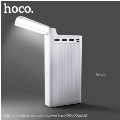 Pin sạc dự phòng 30000mAh hoco j62 - Sạc dự phòng hoco j62 tích hợp đèn pin có 2 cổng vào và 3 cổng ra