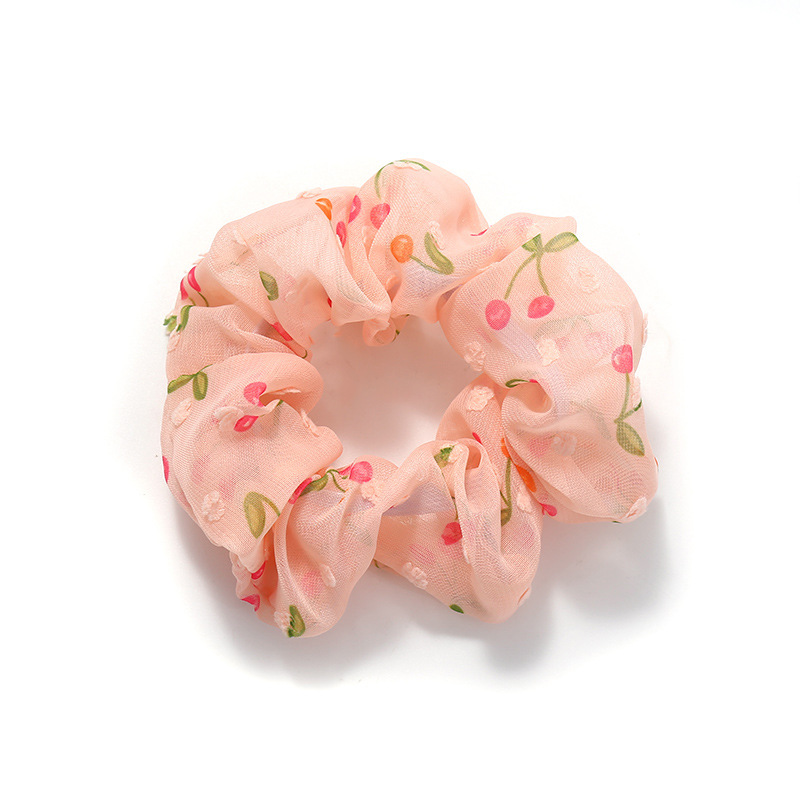 Dây buộc tóc vải scrunchies hoa dễ thương