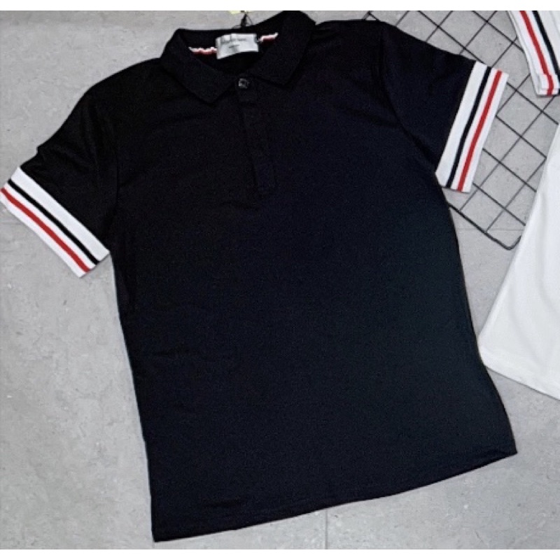 Áo polo Thom thời trang nam nữ mặc đơn đôi có hoạ tiết, Áo cộc tay có cổ phong cách hàn quốc cotton btshop từ 45-75 kg