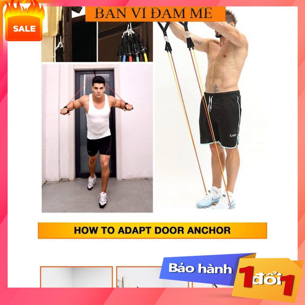 Bộ 5 Dây Ngũ Sắc Đàn Hồi Kháng Lực Tập Gym , Fitness , Yoga- Dụng cụ tập gym, Dụng cụ tập yoga,bảo hành 1 đổi 1