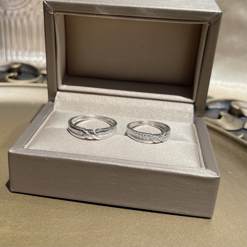 Nhẫn Cặp nhẫn đôi bạc cao cấp khắc tên nam nữ cá tính - Cam kết chuẩn bạc NC013