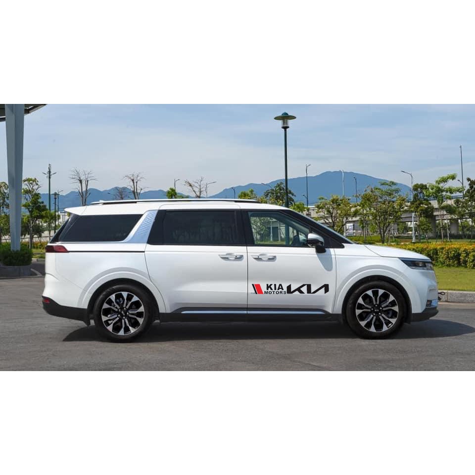 Bộ 2 tem dán cửa xe ô tô KIA 02 đen