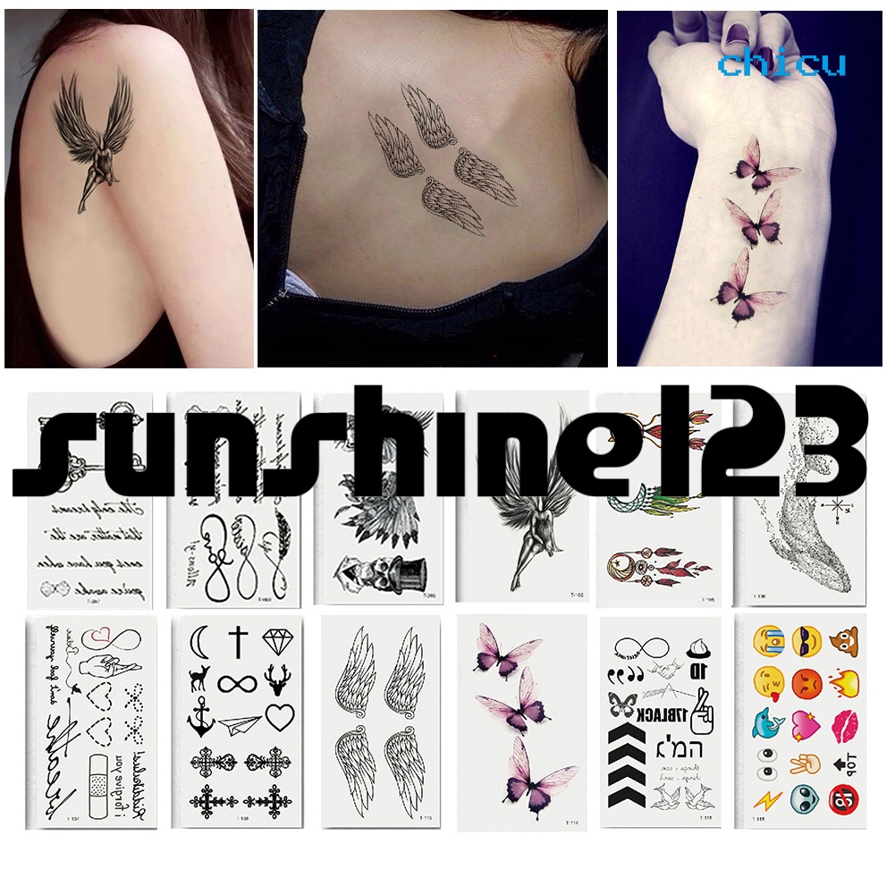 [Hàng mới về] Hình xăm dán tạm thời họa tiết cánh bướm nghệ thuật