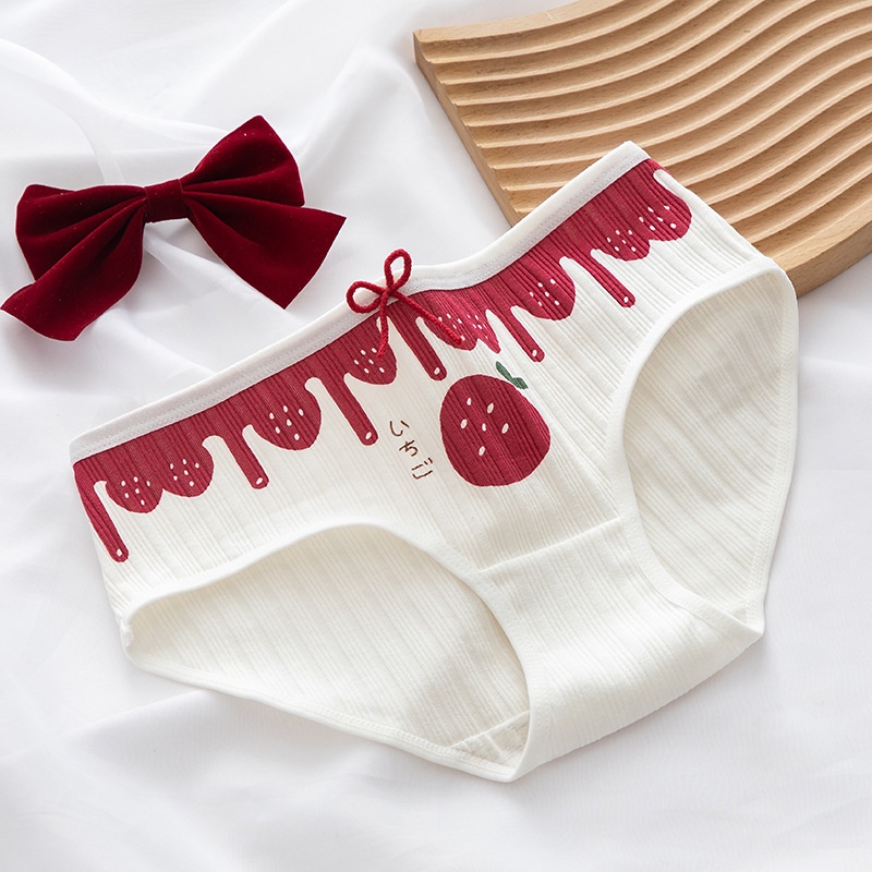 Quần lót nữ cotton cao cấp họa tiết dâu tây ngọt ngào