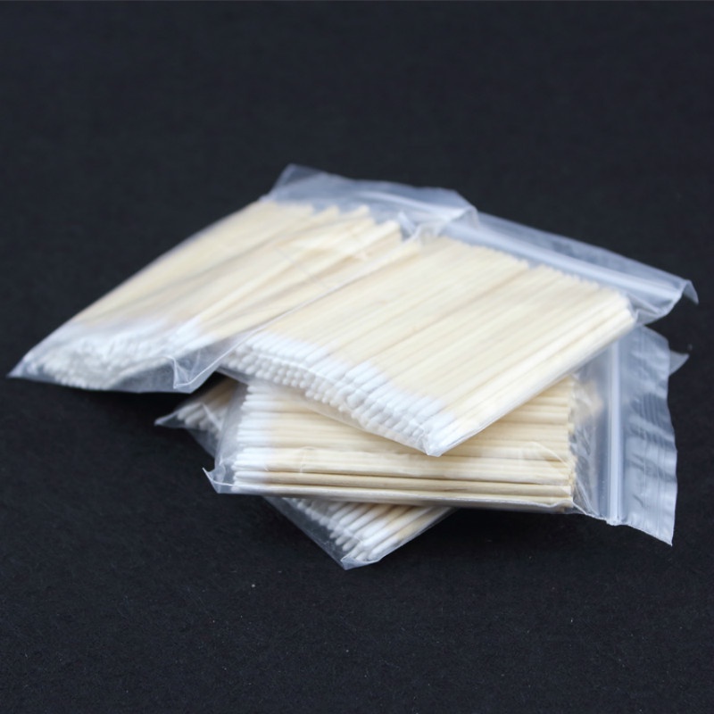 100PC dùng một lần dùng sợi bông vải nhỏ siêu nhỏ quét vi lông Cotton mỏng chồi lông mi keo loại bỏ các công cụ