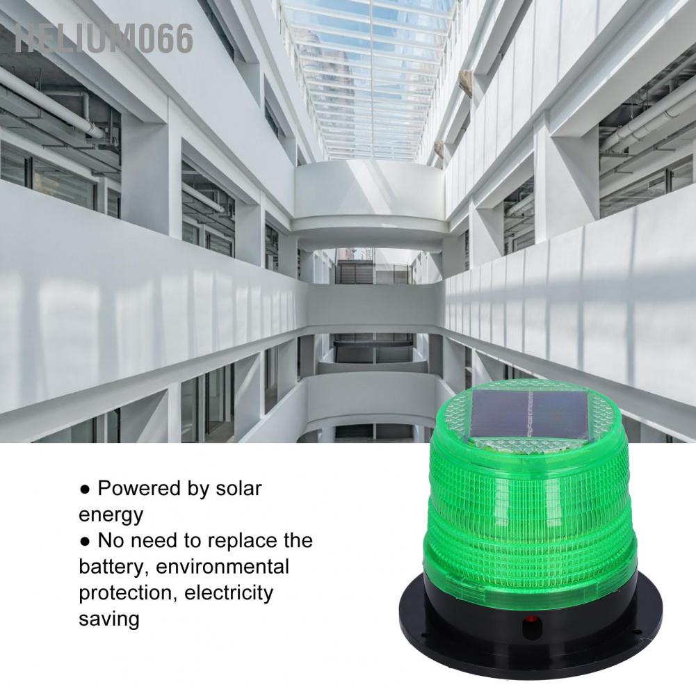 Helium066 LED Solar Power Warning Flashing Light Strobe with Magnetic Base for Construction Traffic (Green)