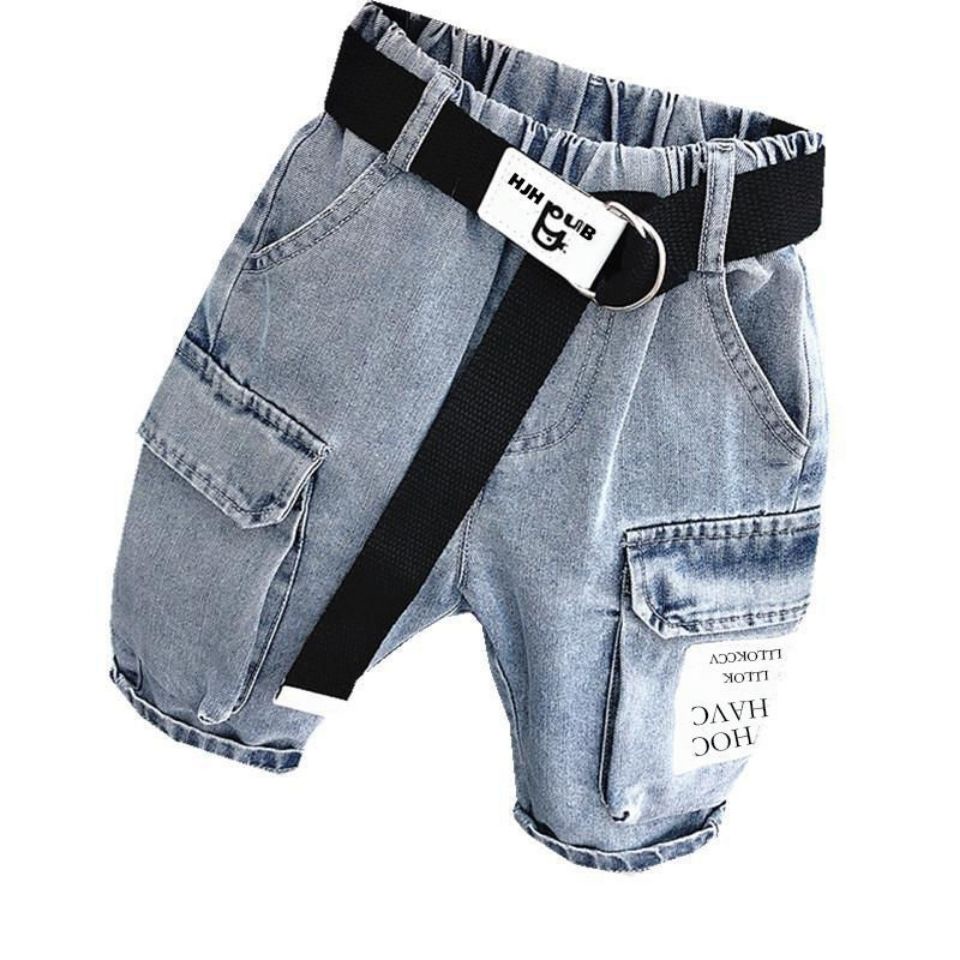 Quần Short Denim Ống Rộng Lưng Thun Thời Trang Mùa Hè Phong Cách Mới Dành Cho Bé Trai