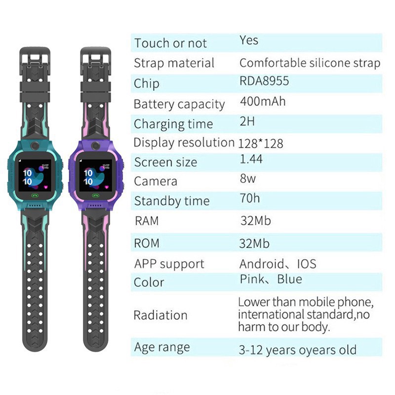 Đứa trẻ Đồng hồ thông minh Kids Smart Watch SOS LBS Waterproof Z6 Watch