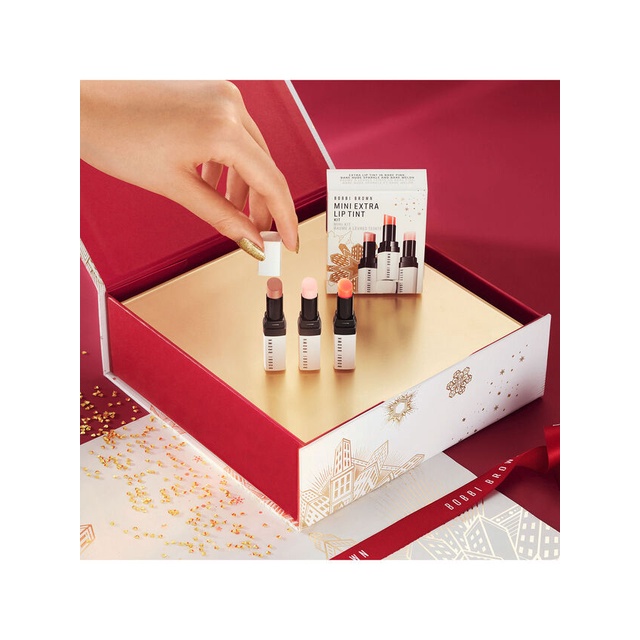 Son Dưỡng mini Bobbi Brown Mini Extra Lip Tint Kit Bare pink/ Bare Nude/ Bare Melon
