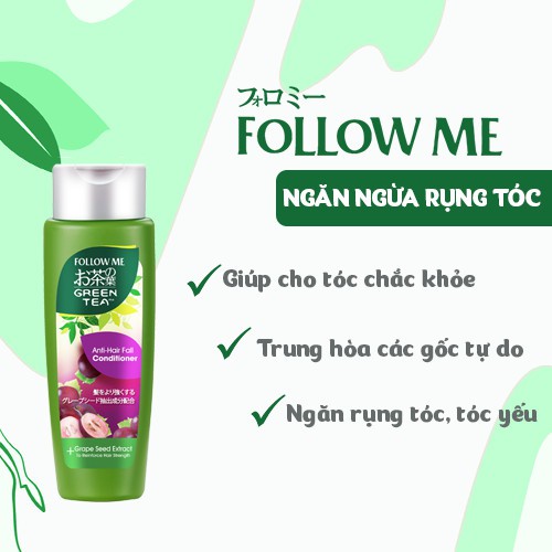 Dầu Xả Follow Me Trà Xanh Chiết Xuất Hạt Nho - Ngăn Ngừa Rụng Tóc - 320ml