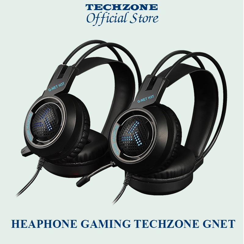 Tai Nghe Gaming Techzone GNET Âm Trầm Ấm Mic To Rõ Chống Ồn Có Đèn Led Đổi Màu