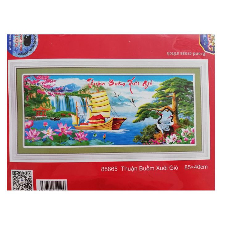 Tranh thêu chữ thập phong cảnh thuận buồm xuôi gió 88865 (KT: 85 x 40 cm)