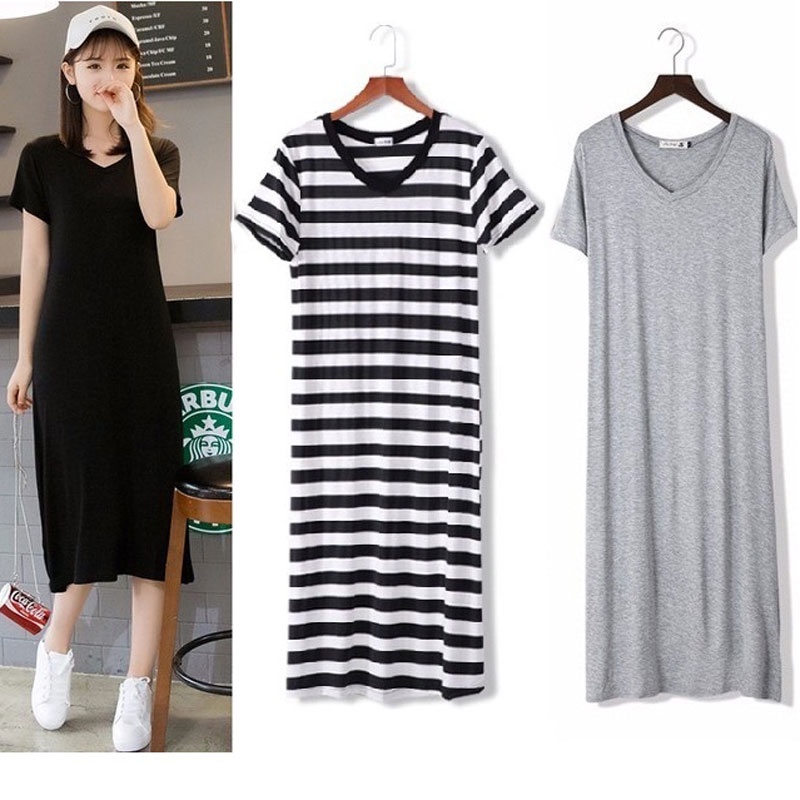 [Hình thật] Đầm thun dáng suông duyên dáng DA-102i