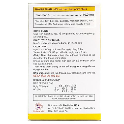 Pancretin Mdp giúp hỗ trợ: kích thích hệ tiêu hóa, chống đầy hơi, chướng bụng, chứng ăn không tiêu