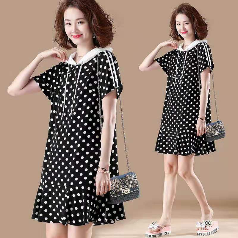 (PE008) VÁY SUÔNG CHẤM BI DÁNG SUÔNG