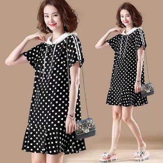 (PE008) VÁY SUÔNG CHẤM BI DÁNG SUÔNG